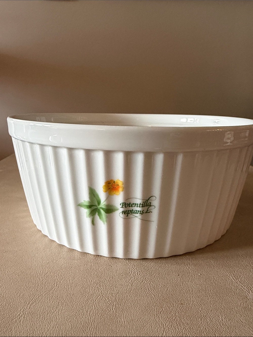 Floral Anchor Hocking Soufflé Bowl